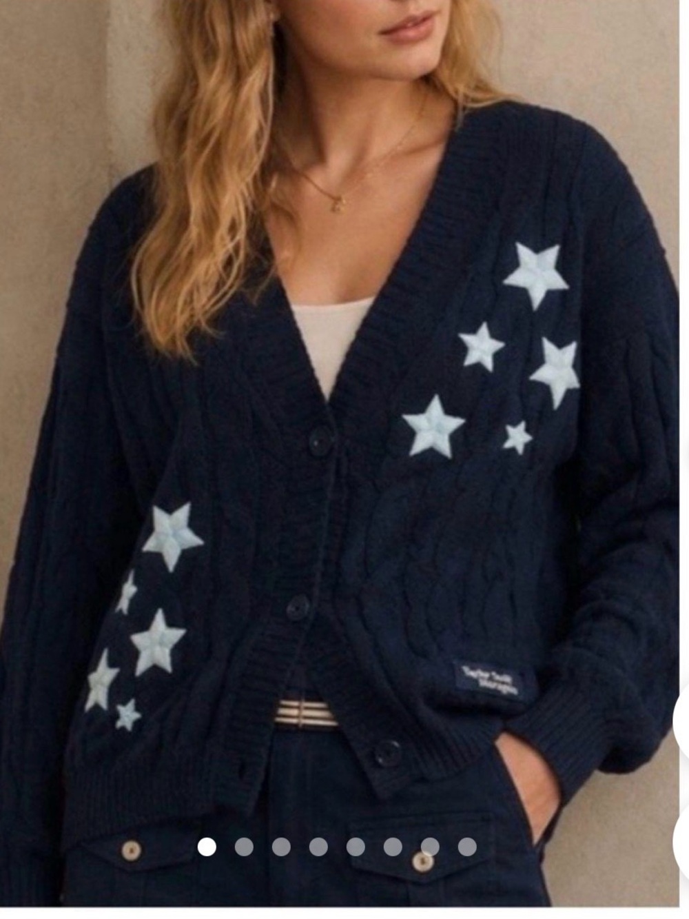 Taylor Swift Midnight Navy Star Cable-Knit Cardigan